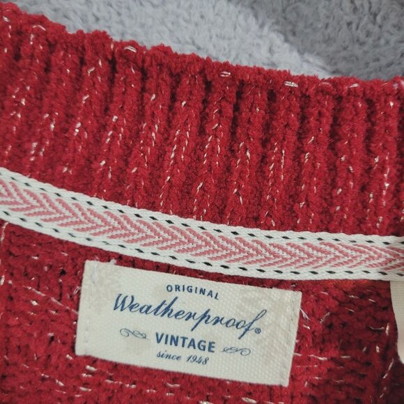 NEW Weatherproof Vintage Womens XL Textured Knit Sweater Crew neck Shimmer - Picture 4 of 7